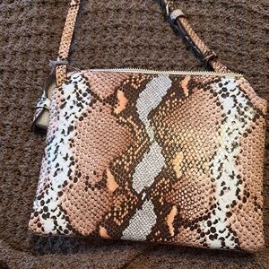 Snakeskin Patterned Crossbody Bag